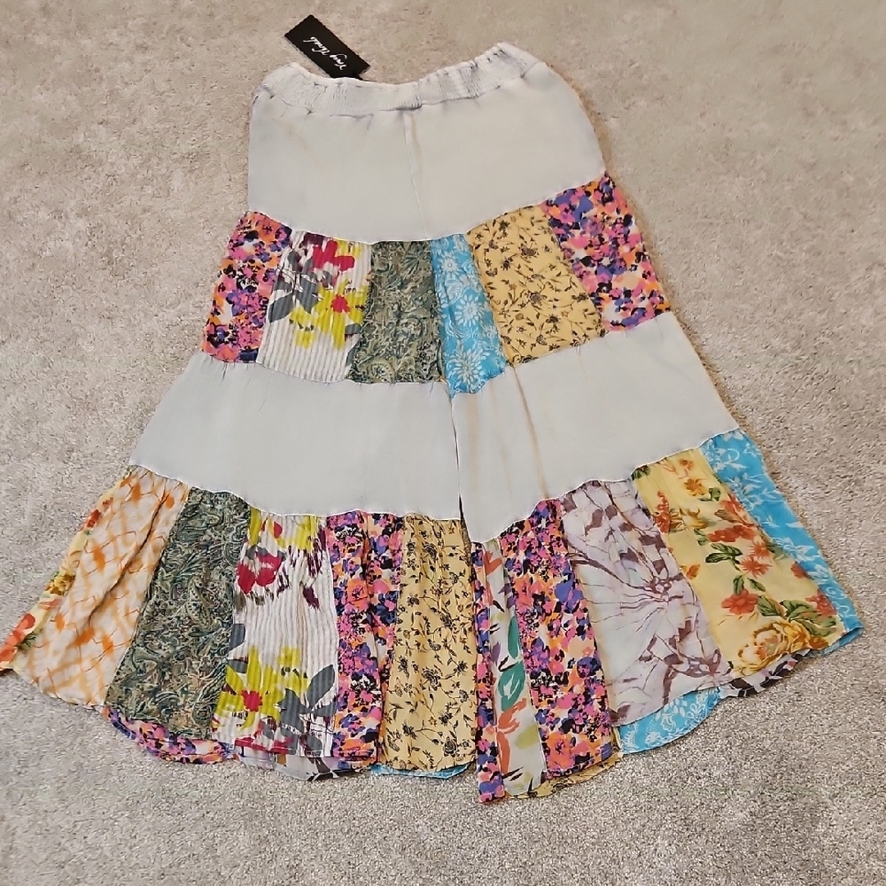 341 Colorful Patchwork Flared Pants Boho - Picture 7 of 11